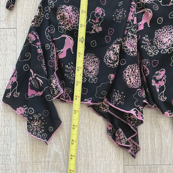 Biscotti Collezioni Long Dress Sleeveless Flutter Floral Black Pink Girls Sz 16 - Picture 6 of 6